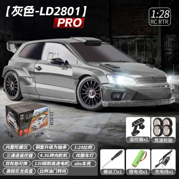2025 New boys toys Rc drift car LD2801Pro with gyroscope 1:28 Full Proportion 4WD 2.4G Remote Control Car Toys for Adults