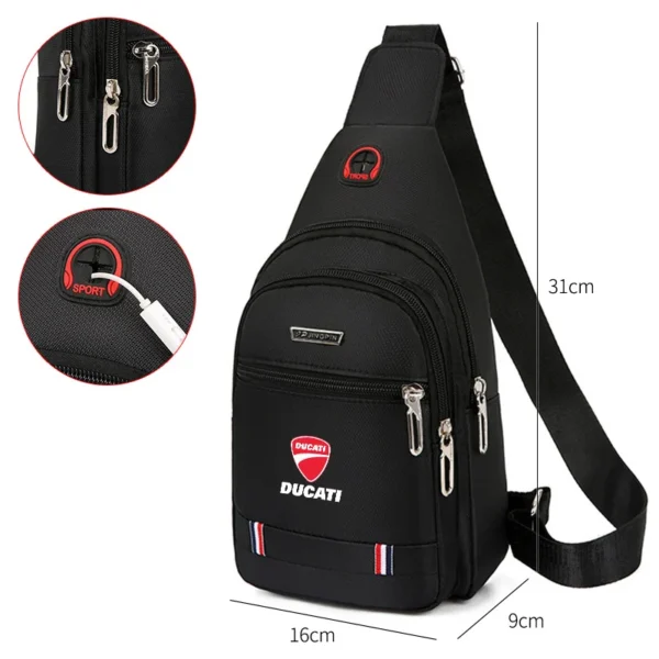 Motorbike Logo Men's Shoulder Wallet Multi Use Card Case Coin Purse Travel Bag for Ducati Monster Panigale Diavel V4 Scrambler - Image 3