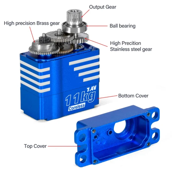 9IMOD RC Digatal Servo 11KG Coreless Metal Gear Servo 4.8 8.4V for 1/8 1/10 1/12 1/18 RC Car RC Helicopter DIY Accessories - Image 2