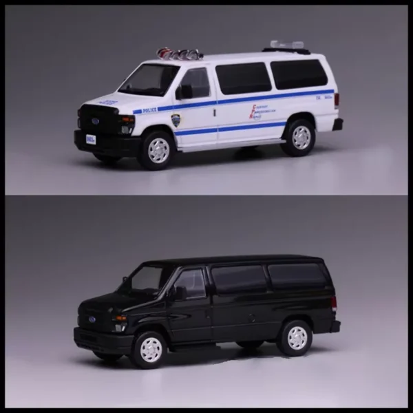 596 Model 1/64 Scale Ford e350 Police Painted Diecast Alloy Model Car for Collection& Display