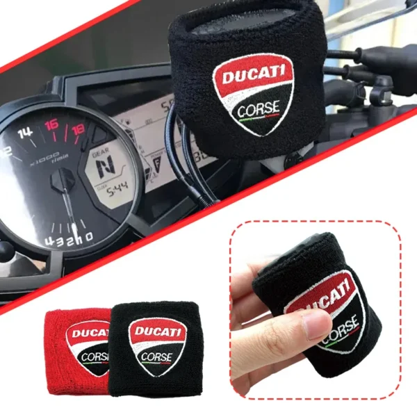 Motorcycle Embroidery Front Fluid Oil Brake Reservoir Sock Cover for Ducati Monster Panigale Diavel Superleggera V4 V2 Scrambler - Image 3