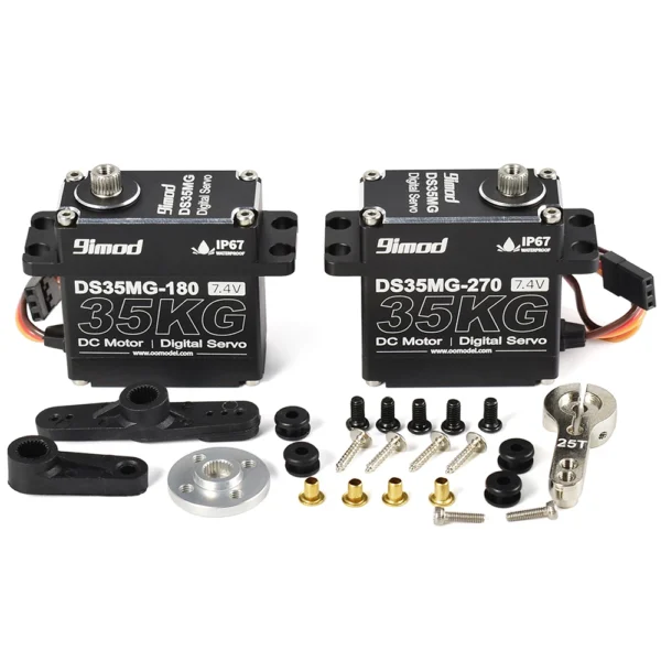 9imod DS35MG 35kg Waterproof Servo 180ﾂｰ/270ﾂｰ Full Aluminum Case Stainless Steel Gear High Torque for 1/8 1/10 RC Car - Image 5