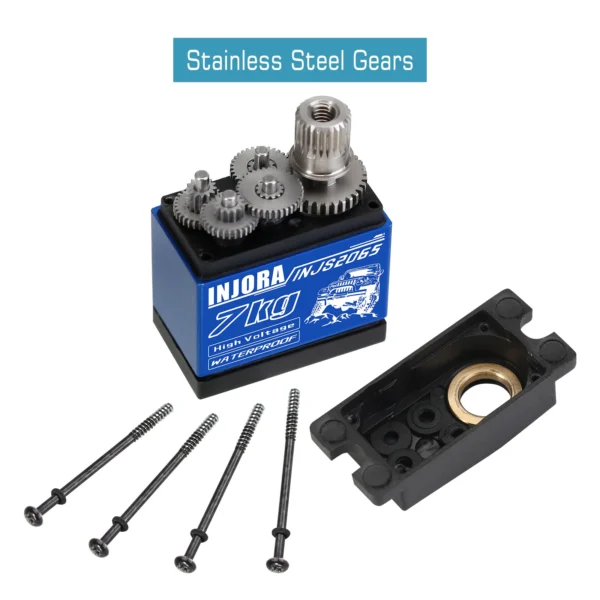INJORA 7KG Waterproof 2065 Servo with Mount & Arm for 1/24 Axial SCX24 - Image 3
