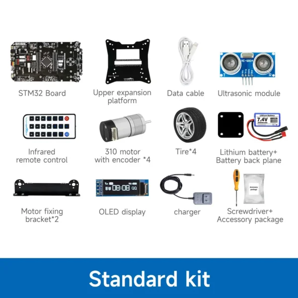 [Car Standard Kit] STM32 Smart Car Adopt STM32F103ZET67 Chip With 310 Encoder Motor Ultrasonic Module STM32 Development Board And Robot Car 2 in 1