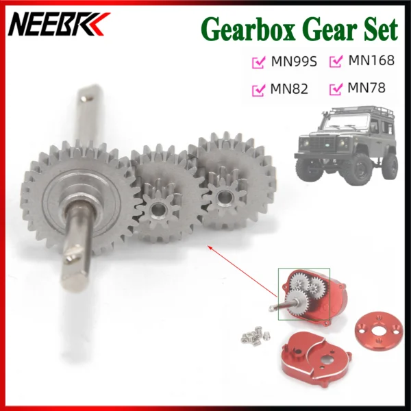 Metal Gear Box Replace Part Gear Kit for 1/12 RC Car Crawler MN Model MN82 MN78 MN99S MN168 MN98 Upgrade Parts Accessories
