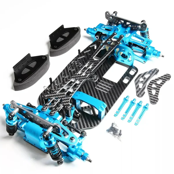 TT01 1/10 Aluminum Carbon Fiber Frame Chassis Upgrade RC Chassis Shaft Drive Touring Car for Tamiya TT01 Frame Kit Shaft Drive - Image 2