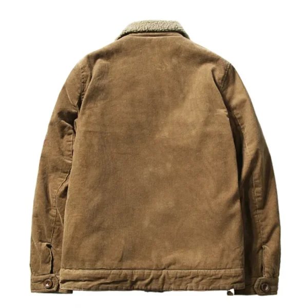 Korean Fashion High Quality Warm Casual Parka Jackets Men's Winter Plus Velvet Jacket Corduroy Tooling Solid Color Cotton Jacket - Image 5