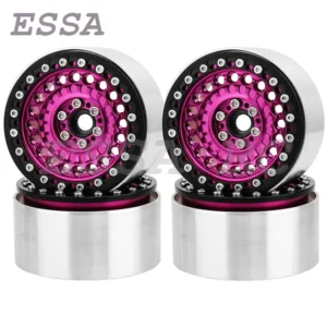 2/4Pcs 2.2 Inch Metal Alloy Beadlock Wheel Hub Rim Rims Aluminum Alloy for TRX4 TRX6 Axial SCX10 III 1/10 RC Crawler