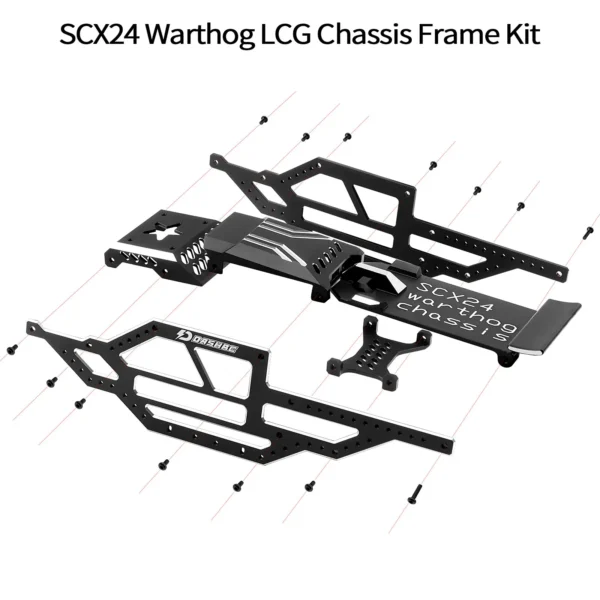 DashRC SCX24 Warthog LCG Chassis Frame Kit Aluminum Body Shell Rocks Cage Buggy Chassis for 1/24 RC Rock Crawler SCX24 - Image 2