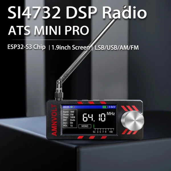 AMNVOLT ATS MINI SI4732 Full Band DSP Radio Pocket Receiver FM AM MW SW SSB with Headphone Amplifier Hi Z - Image 2