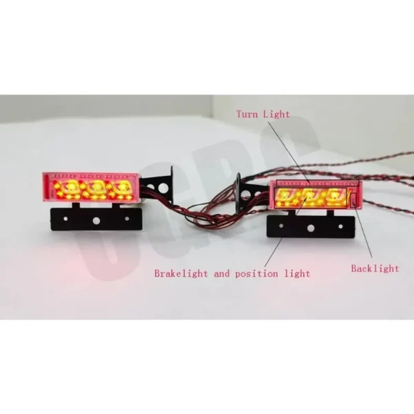LED Simulation Metal Taillight for 1/14 Tamyia Rc Truck Scania Man 620 1851 3363 56352 Diy Parts - Image 2