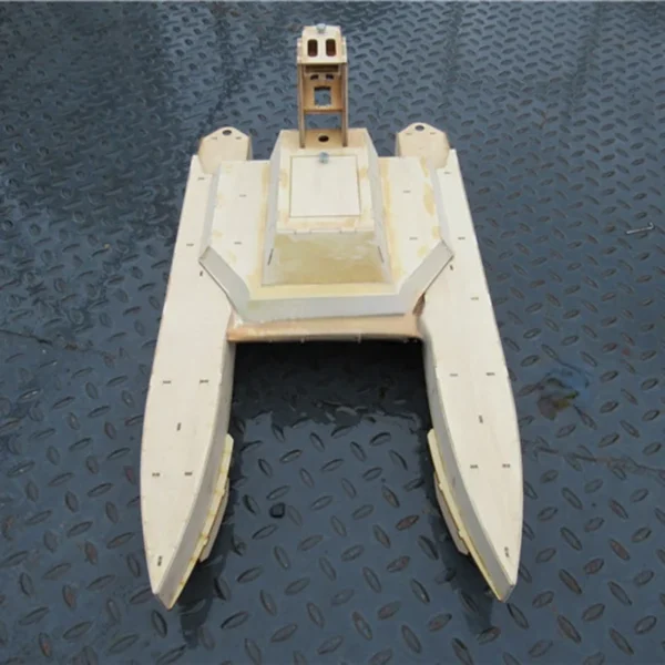 Catamaran Rescue Boat Kit Hand assembled Wooden Remote Control Boat Model Assembly Kit Wooden Boat Model - Image 5