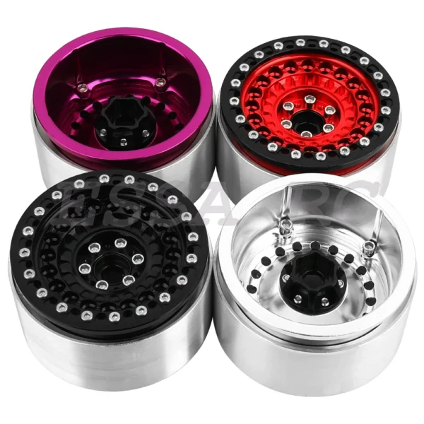 2/4Pcs 2.2 Inch Metal Alloy Beadlock Wheel Hub Rim Rims Aluminum Alloy for TRX4 TRX6 Axial SCX10 III 1/10 RC Crawler - Image 5