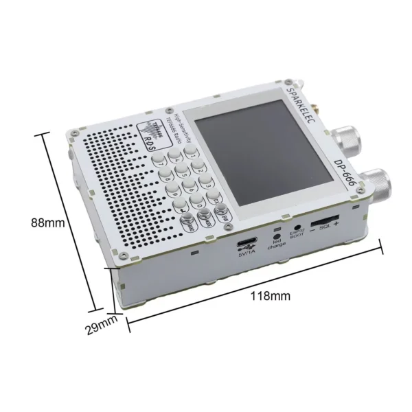 New DP 666 TEF6686 Radio High Sensitivity Full Band FM AM LW MW SW Shortwave ESP32 RDS 2.8 inch IPS LCD - Image 4