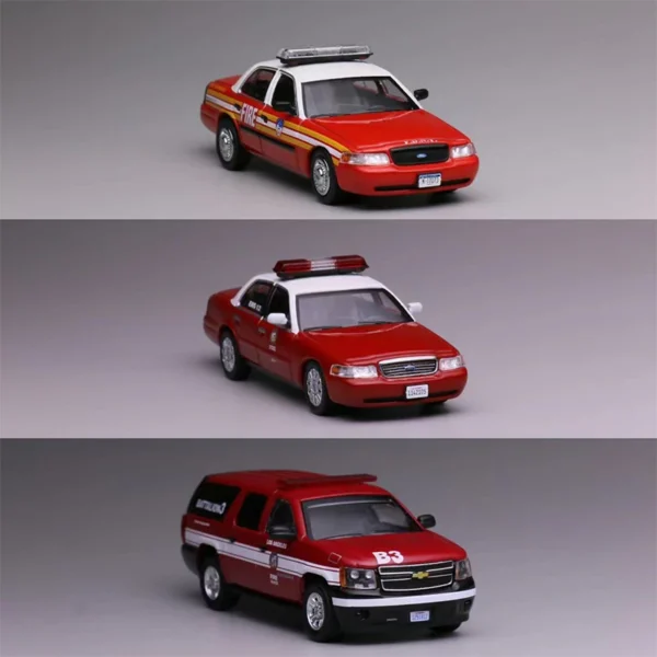 596 1:64 Scale Fire Engine Los Angeles Suburban CV New York Fire Victoria Simulation Alloy Car Model Display Collectible Gift - Image 4