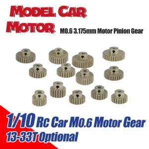 M0.6 3.175mm 7075 Aluminum Alloy Motor Gear 13T 14T 17T 19T 20T 22T 26T 28T 30T 33T Metal Pinion 1/10 RC Car Parts