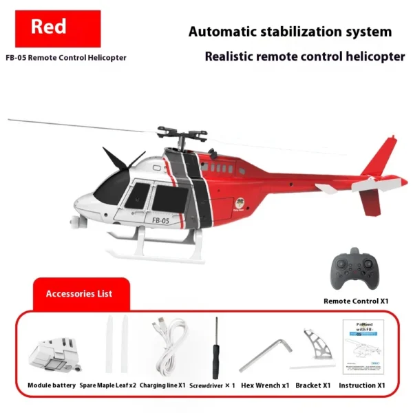 Fb 05 6 Channel Remote Control RC Helicopter 2.4G Optical Flow Positioning Air Pressure High Quality Entertainment Grade Toy - Image 6