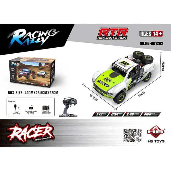 New In Stock Hb Rd1201 1/1204 1 Remote Control Vehicle 1/12 Full Size Model 2.4ghz Short Distance Truck With Brushless Motor - Image 9