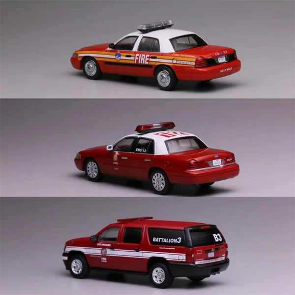 596 1:64 Scale Fire Engine Los Angeles Suburban CV New York Fire Victoria Simulation Alloy Car Model Display Collectible Gift - Image 3