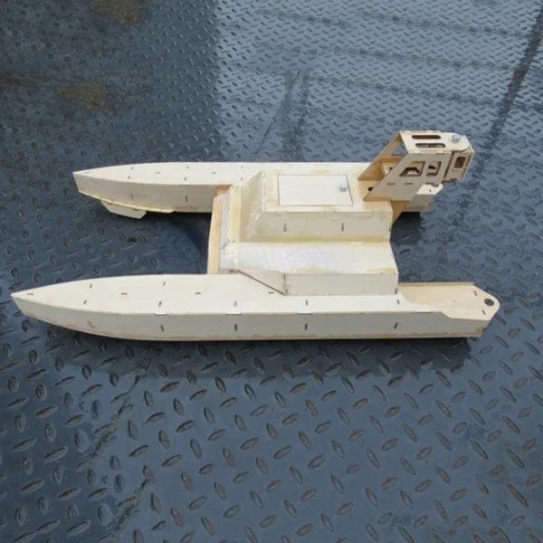 Catamaran Rescue Boat Kit Hand assembled Wooden Remote Control Boat Model Assembly Kit Wooden Boat Model - Image 3