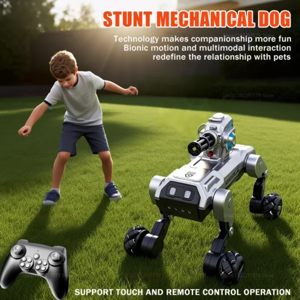 2025 New 2.4G Remote Control Robot Dog with Singing Dancing Follow Mode 360ﾂｰ Rotating launching Cannon Puppy Toys Gifts For Kid