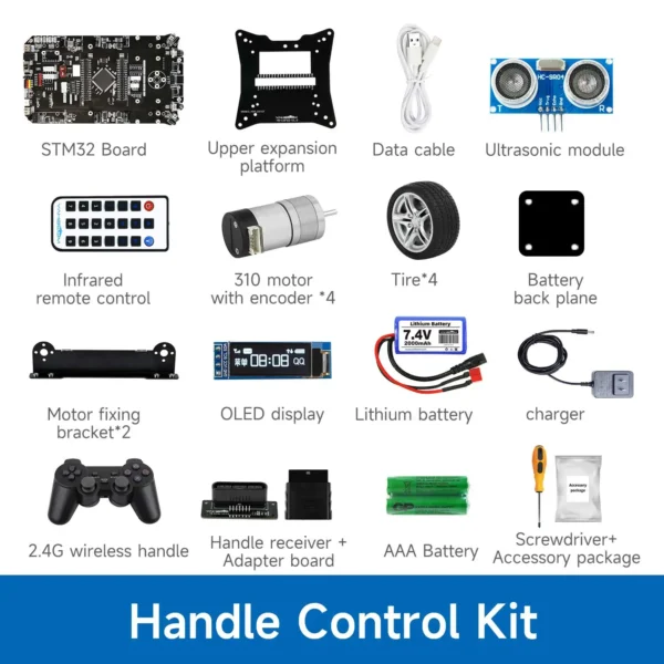 [Car Handle Kit] STM32 Smart Car Adopt STM32F103ZET67 Chip With 310 Encoder Motor Ultrasonic Module STM32 Development Board And Robot Car 2 in 1