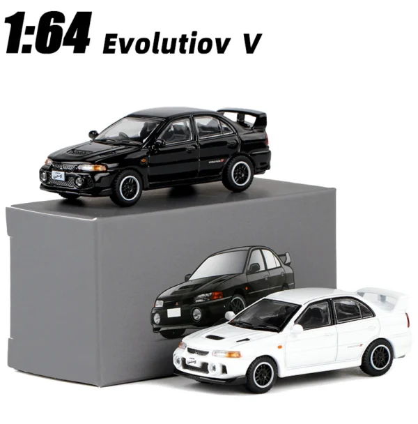 Hu.Boss 1/64 Lancer Evolution Ⅴ Sports Car Diecast Model Car Metal Chassis Shock Absorption Collection Model Ornaments