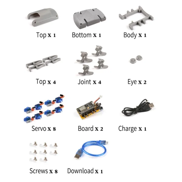 Bionic Quadruped Spider Robot Kit for Arduino wifi diy STEM Crawling Robot ESP8266 NodeMCU Arduino robot kit - Image 6
