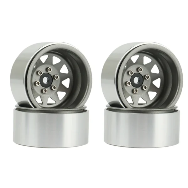 4PCS Deep Dish Wagon 1.9 Metal Beadlock Wheel Hub Rim for 1/10 RC Crawler Axial SCX10 90046 Traxxas TRX4 RC4WD D90