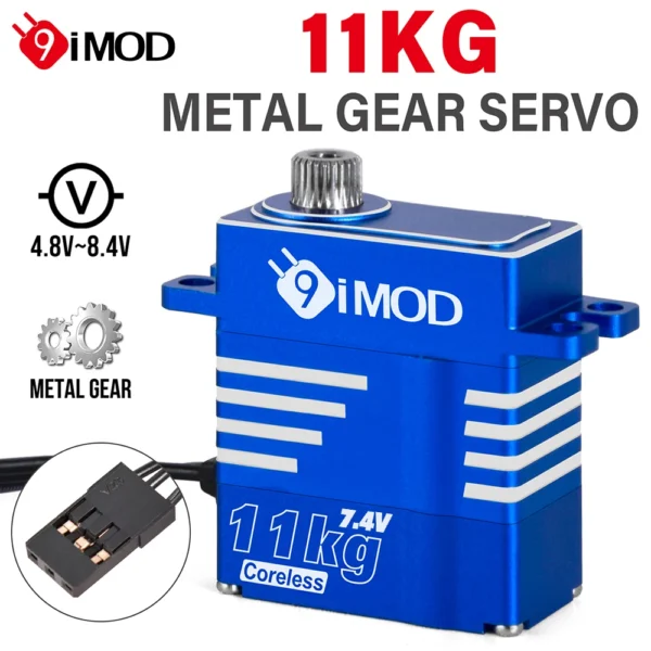 9IMOD RC Digatal Servo 11KG Coreless Metal Gear Servo 4.8 8.4V for 1/8 1/10 1/12 1/18 RC Car RC Helicopter DIY Accessories