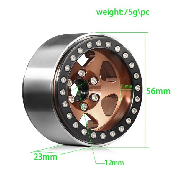 4pcs 1.9 Beadlock Wheel（4PCS） Rim 10mm Hex 12mm Fit for 1/10 RC Crawler TRX4 TRX6 Axial SCX10 II III 90046 Redcat GEN7 VS4 10 - Image 5