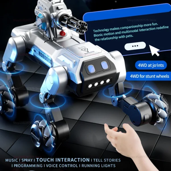 2025 New 2.4G Remote Control Robot Dog with Singing Dancing Follow Mode 360ﾂｰ Rotating launching Cannon Puppy Toys Gifts For Kid - Image 2