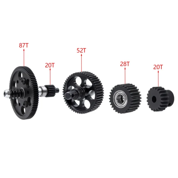 Scx 10 Steel Metal Transmission Gears Set For 1/10 Axial Scx10 Rc Crawler Gearbox Gear 87T Spur Gear/20T Pinion Upgrade Parts - Image 4