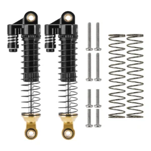 [2PCS] INJORA Brass & Aluminium 59MM Long Threaded Shock Absorber Oil Damper for 1/18 RC Crawler TRX4M Upgrade (4M 63)