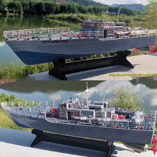 New Remote Controlled Warship Large Submersible Rc Electric Speedboat Military Toy Model Waterproof Charging Torpedo Ship Gifts - Image 4