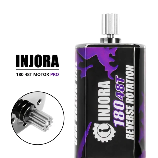 INJORA 180 Brushed Motor 48T 55T with Stainless Steel Pinion for 1/18 RC Crawler TRX4M Upgrade (INM11) - Image 2