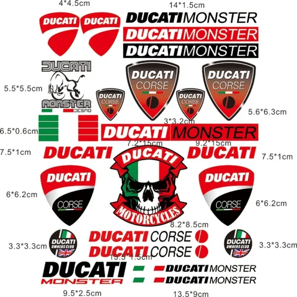 Motorcycle DUCATI stickers logo Bike Helmet decal For DUCATI Monster Hypermotard 950 939 821 SP 1100 696 595 797 Car Accessories - Image 3