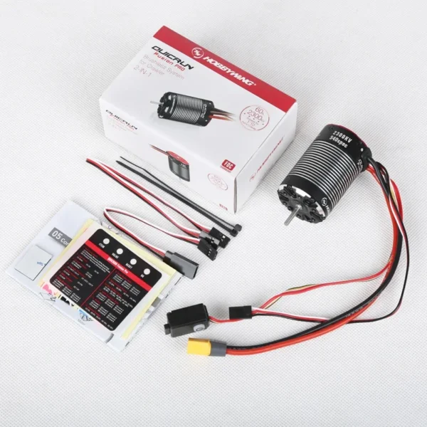 HOBBYWING QUICRUN Fusion PRO 2 IN 1 60A 2300KV Brushless Motor ESC Integrated for 1/8 1/10 RC Remote Control Model Car Crawler - Image 7