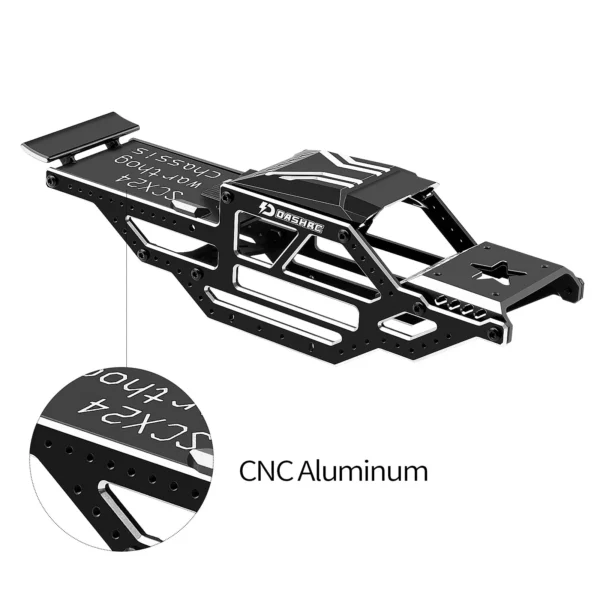 DashRC SCX24 Warthog LCG Chassis Frame Kit Aluminum Body Shell Rocks Cage Buggy Chassis for 1/24 RC Rock Crawler SCX24 - Image 4