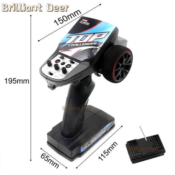 2.4GHZ 7CH Radio System Transmitter Receiver with Remote Control Led Light Winch Channels Upgrade Parts For RC Car Boat Tank - Image 5