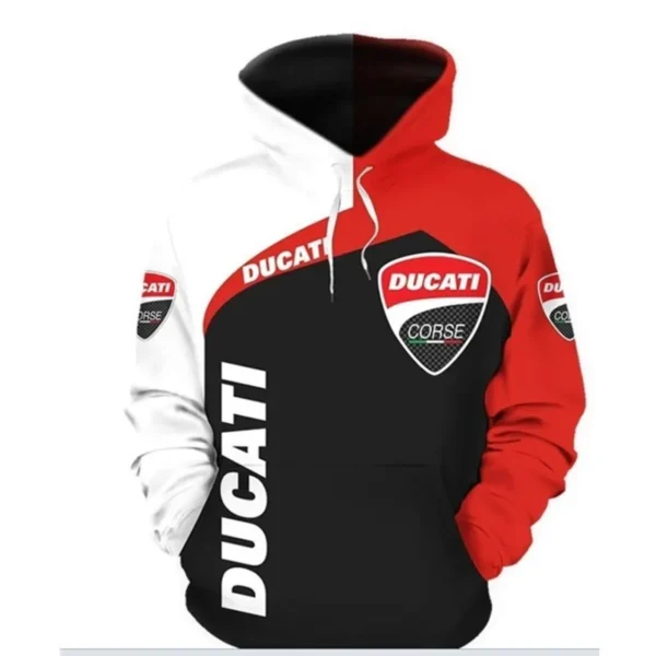 Hot Selling Ducati Racing Printed Pattern Men's Fashion Hoodie Daily Street Trend Comfortable Top Large Size Outdoor Sport Suit - Image 2