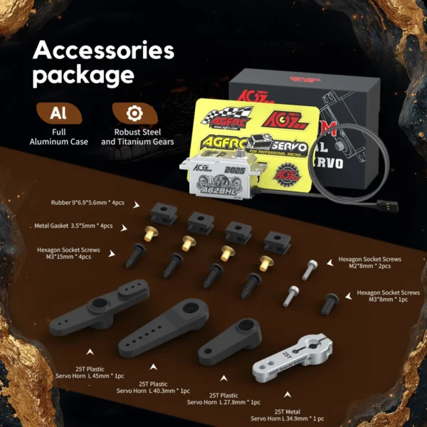 AGFRC A62BHL 2025 Special Edition Metal Case Brushless Low Profile High Speed Servo - Image 6
