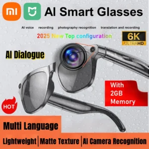 XIAOMI MIJIA 6K HD AI Smart Glasses Chat 260Mah Battery Voice Assistant Control GPT 100MP Camera Bluetooth Call Smart Glasses
