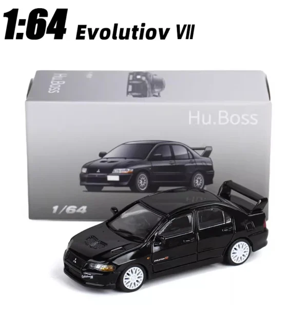 Hu.Boss 1/64 Lancer Evolution Ⅶ Sports Car Diecast Model Car Metal Chassis Shock Absorption Collection Model Ornaments