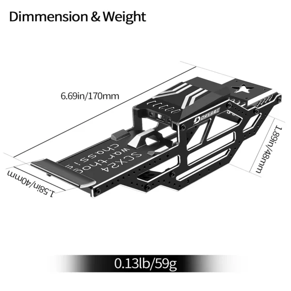 DashRC SCX24 Warthog LCG Chassis Frame Kit Aluminum Body Shell Rocks Cage Buggy Chassis for 1/24 RC Rock Crawler SCX24 - Image 5
