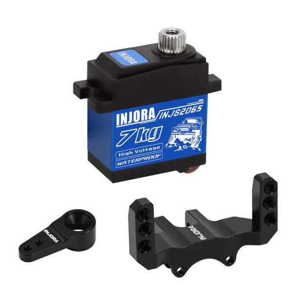 INJORA 7KG Waterproof 2065 Servo with Mount & Arm for 1/24 Axial SCX24 - Image 7