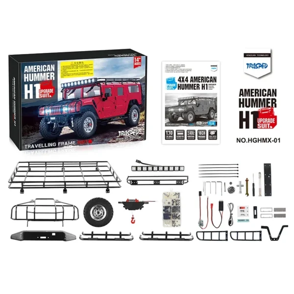 HG P415 Upgrade Part 1/10 Civilian Version Simulation HUMMER Off road Climbing Vehicle RC Remote Control Model Car Accessories