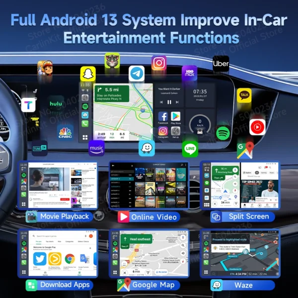 2025 Carlinkit 8G+128G Smart CarPlay Ai Box Android 13 Qualcomm SM6225 660 8 Core Wireless Android Auto&CarPlay GPS For YouTube - Image 3