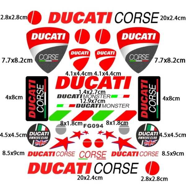 Motorcycle DUCATI stickers logo Bike Helmet decal For DUCATI Monster Hypermotard 950 939 821 SP 1100 696 595 797 Car Accessories - Image 2