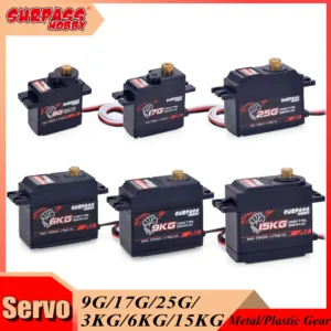 Surpass Hobby 9G 17G 25G 3KG 6KG 15KG Metal/Plastic Gear Digital Servo for RC Car Plane Robot Boat Wltoys Axial SCX24 Model Toy